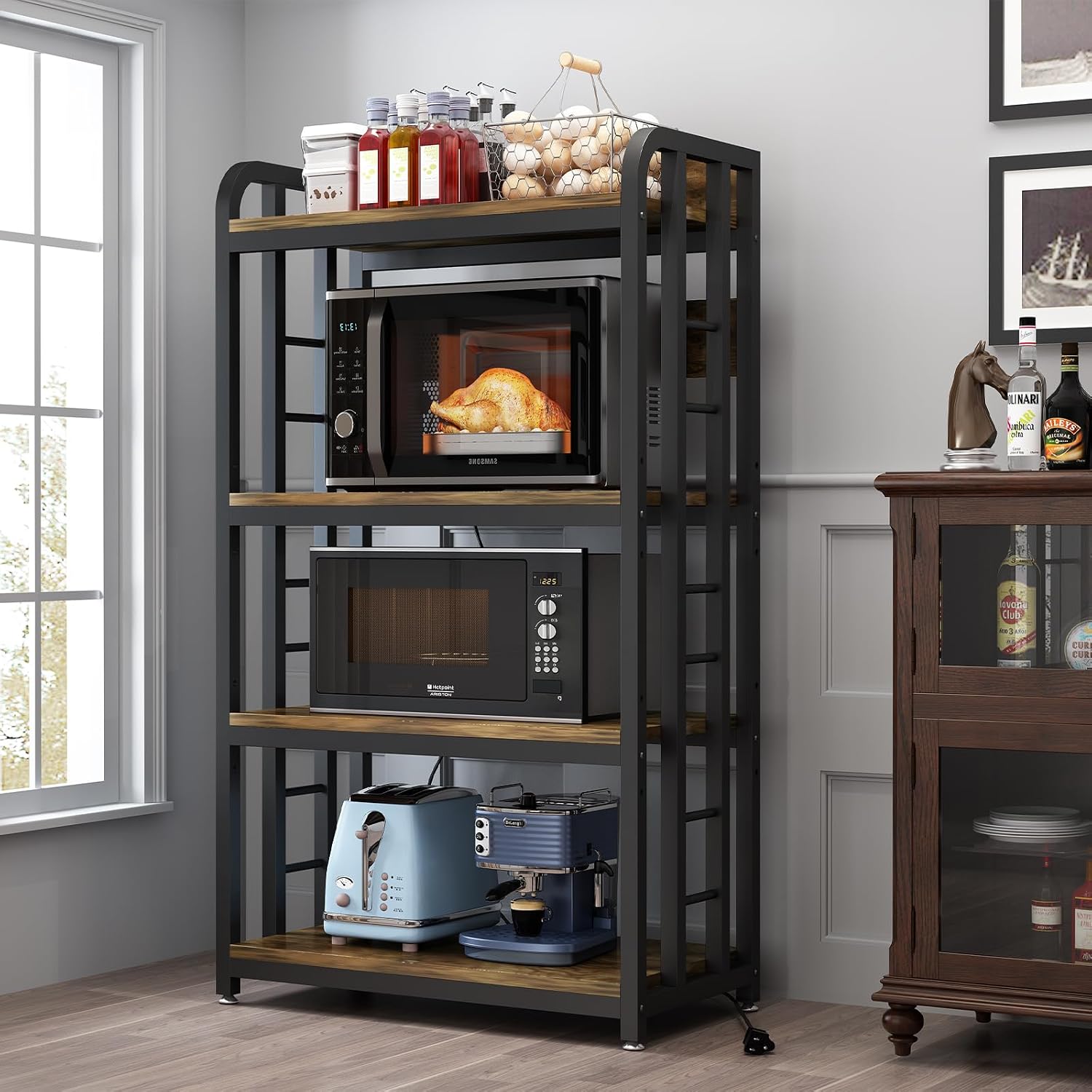 4 Tier Kitchen Bakers Rack Wit - Kitchen Appliances Countertop ulasan dan harga