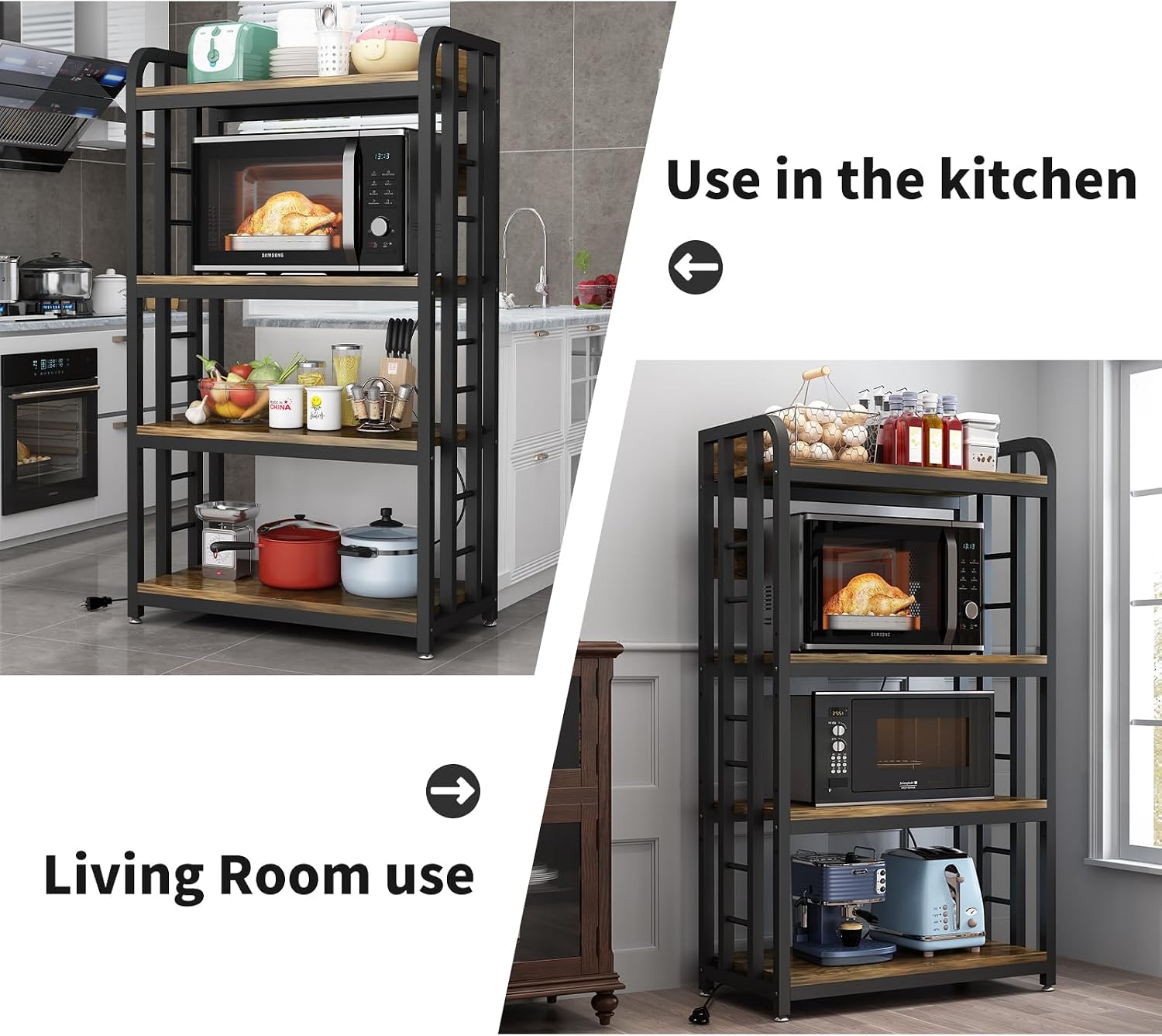 4 Tier Kitchen Bakers Rack Wit - Kitchen Appliances Countertop ulasan dan harga