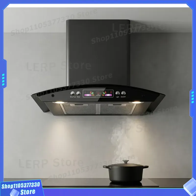 Large Suction Curved Glass Wal - Kitchen Appliances Ventilation System ulasan dan harga