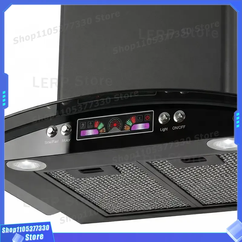 Large Suction Curved Glass Wal - Kitchen Appliances Ventilation System ulasan dan harga